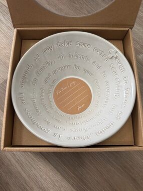 Mud Pie Cream Ceramic Sentiment Serving Bowl